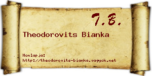 Theodorovits Bianka névjegykártya